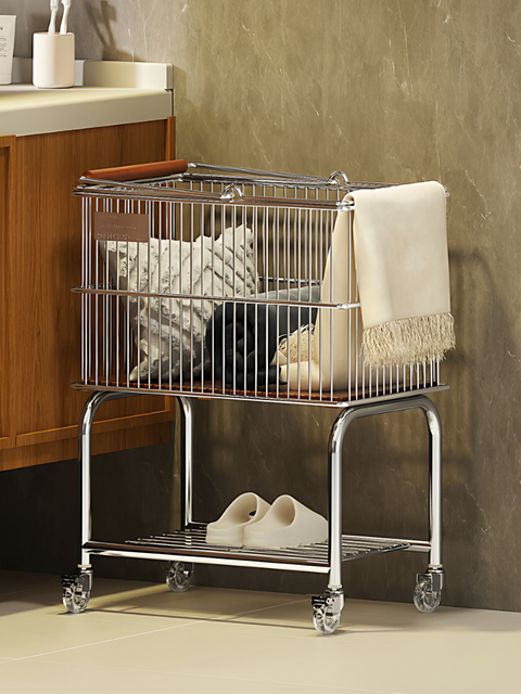 Multi-Functional Large Capacity Multi-Layer Laundry Storage Basket With Wheels For Home & Bathroom Use