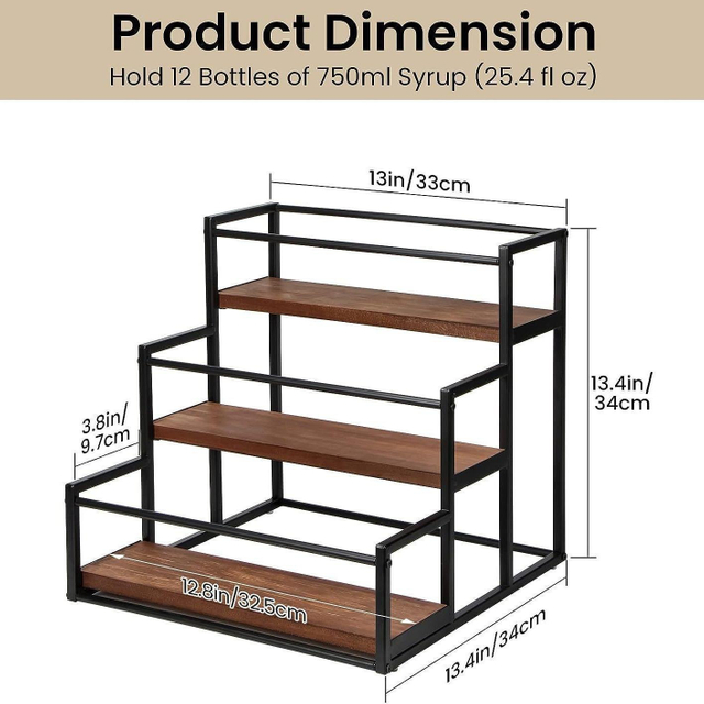 Square Metal 3-Tier Vertical Spice Rack Organizer For Kitchen Display 2/2