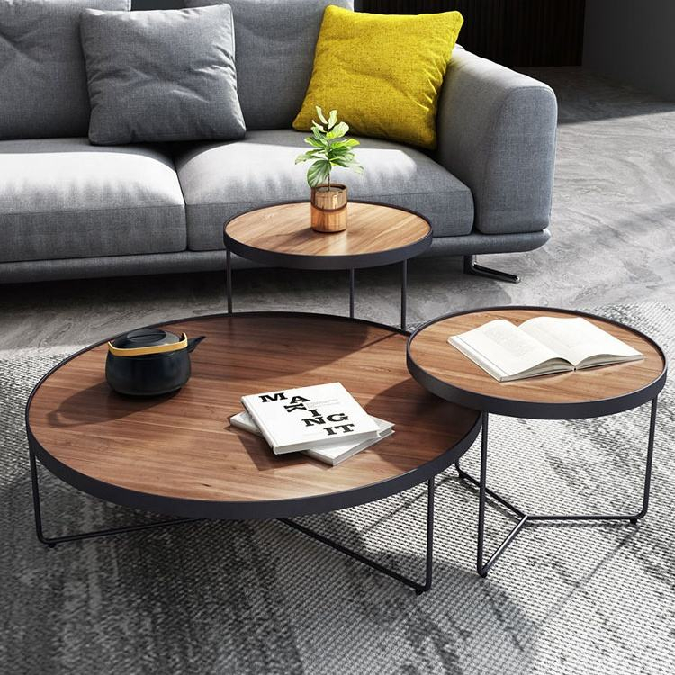 Minimalist Small Wooden Coffee Table for Apartment Living Room