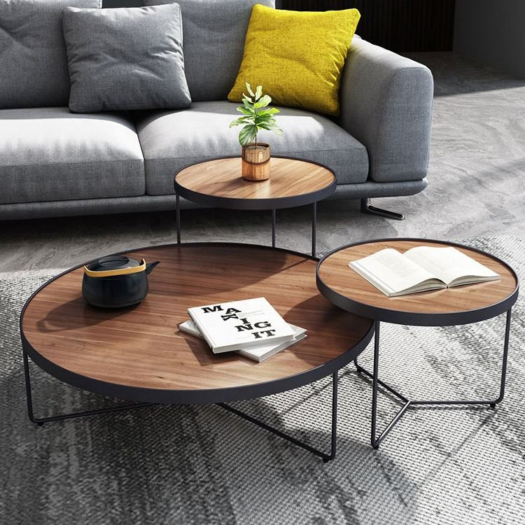 Minimalist Small Wooden Coffee Table for Apartment Living Room