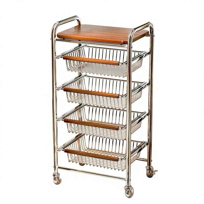 Vintage Metal 5-Tier Kitchen Storage Cart Detachable Fruit Vegetable Snack Rack 分享