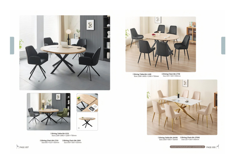 Dining table and chairs