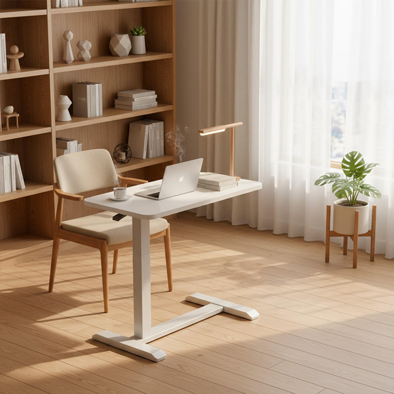 Height Adjustable Mobile Bedside Table Laptop Desk with Sturdy Steel Frame for Sofa & Bedroom