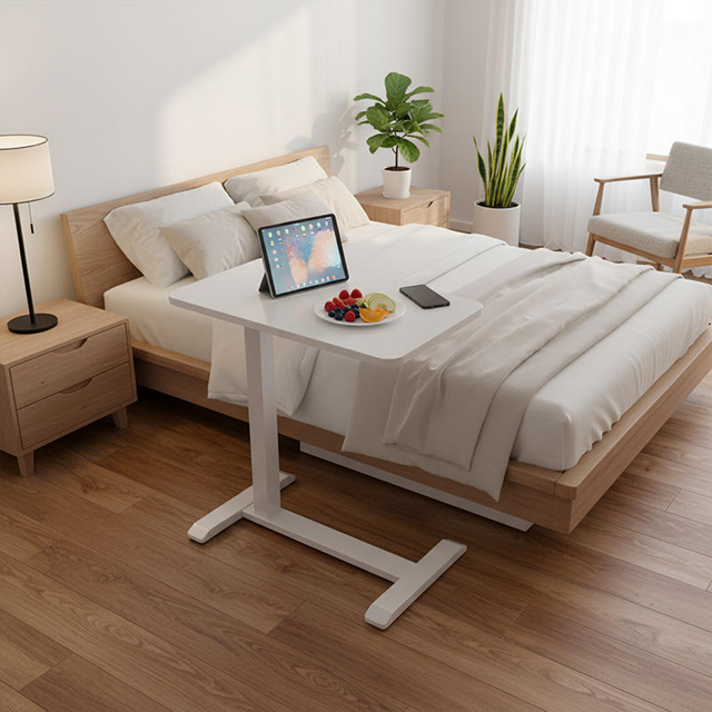 Height Adjustable Mobile Bed Table Laptop Desk with Sturdy Steel Frame for Sofa & Bedroom