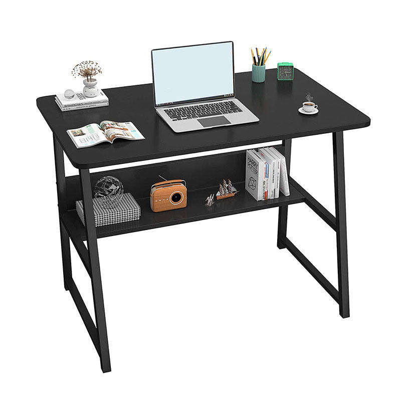 Home Wooden Vertical Computer Desk with Storage Shelves Student Desk