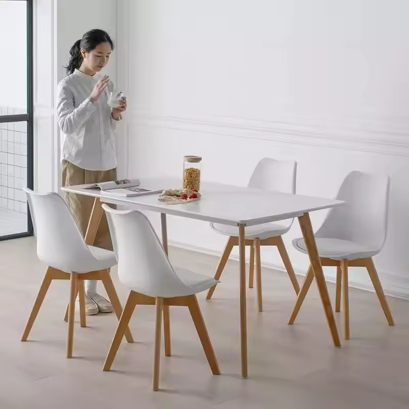 Modern Small Extendable Dining Table Set 4-6 Seats Metal Living Room Furniture Wholesale