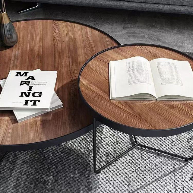 Minimalist Small Wooden Coffee Table for Apartment Living Room