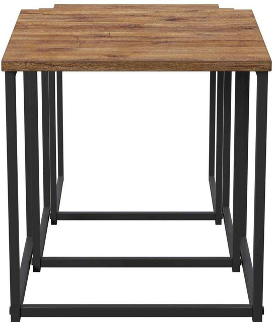 Premium Mango Wood Top Nesting Tables Industrial Living Room Furniture