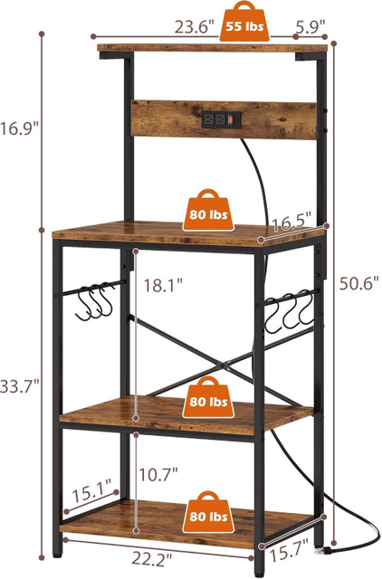 5-Tier Foldable Steel Storage Rack Black Wooden Frame Rolling Organizer for Home 分享