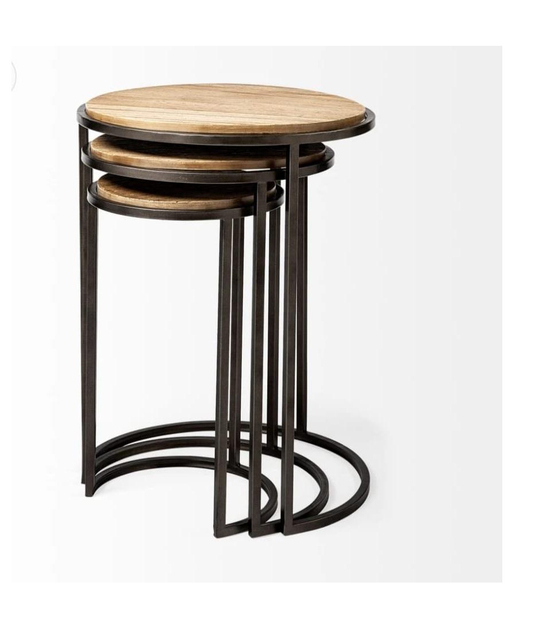 Unique Modern Eco-Friendly Handmade Wooden Side Table Natural Finish For Living Room