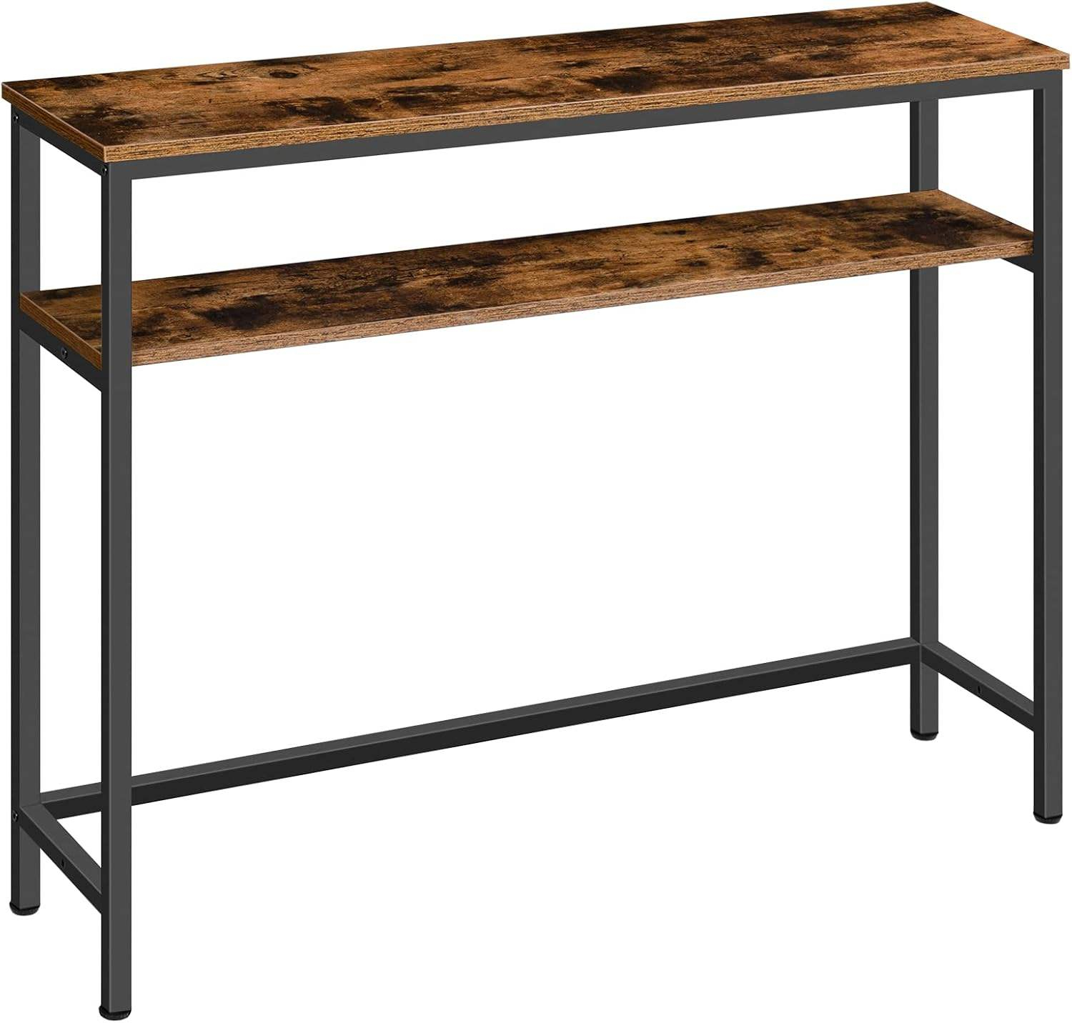 Modern Ultra-Thin Console Table with Adjustable Shelves Wooden Side Wide