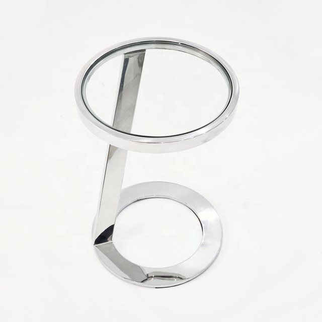 Modern Minimalist Luxury Metal Corner Table Stainless Steel Side Table Glass Top Small Coffee Table 分享