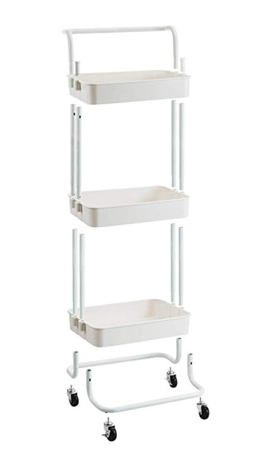 Rolling 3-Tier Metal Kitchen Storage Rack With Wheels For Food Organization