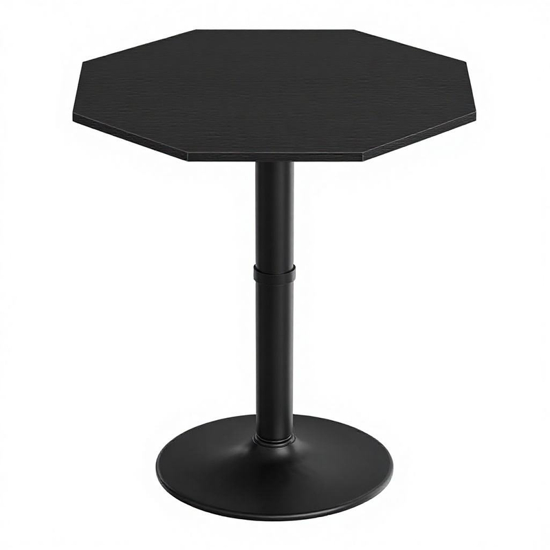 Black Modern Octagonal Bar Table Sturdy Metal Base Non-Foldable for Kitchen Living Room 分享