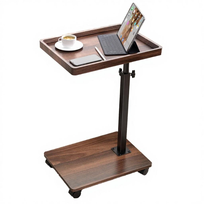 Height Adjustable Rotating Mobile Side Table Rolling Sofa Corner Coffee Table 分享