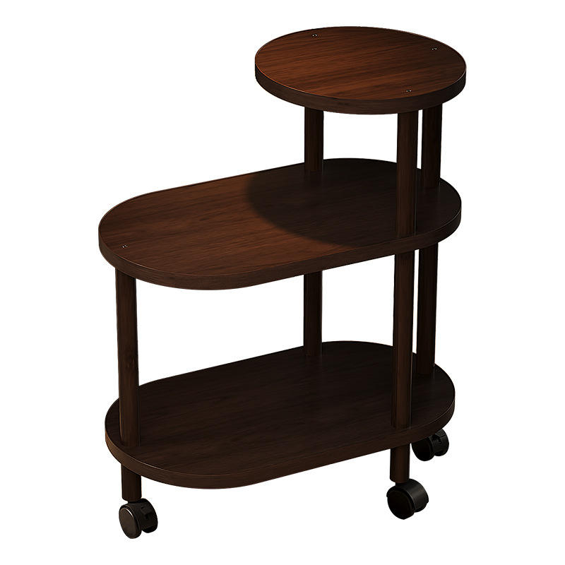 3-Tier Slim Rolling Utility Cart with Wooden Wheels for Bathroom Kitchen Laundry Storage