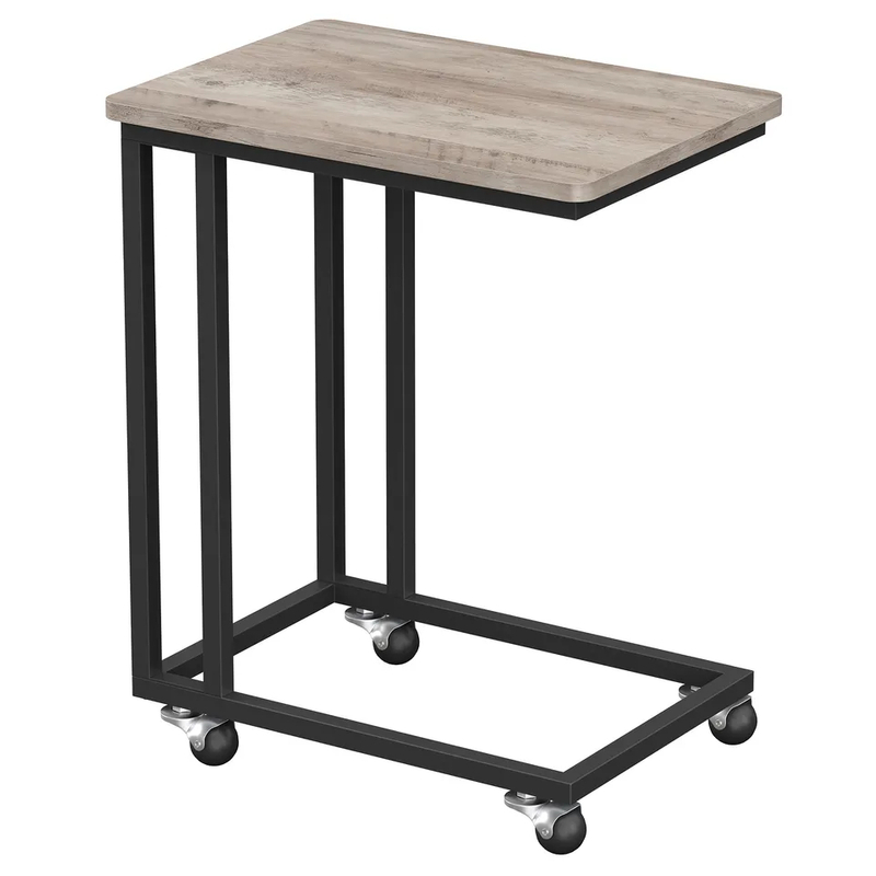 Mobile Sofa Side Table with Casters for Living Room Bedroom Coffee Snack Table