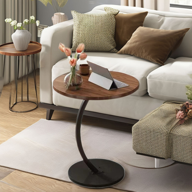 Light Luxury Modern Simple Coffee Table Wooden with Metal Legs for Home Office School Contemporary Design