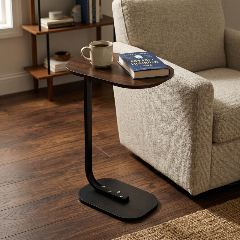 Steel Wood Nightstand Computer Table Sofa Side Table Mobile Wooden & Metal Side Table Set 分享