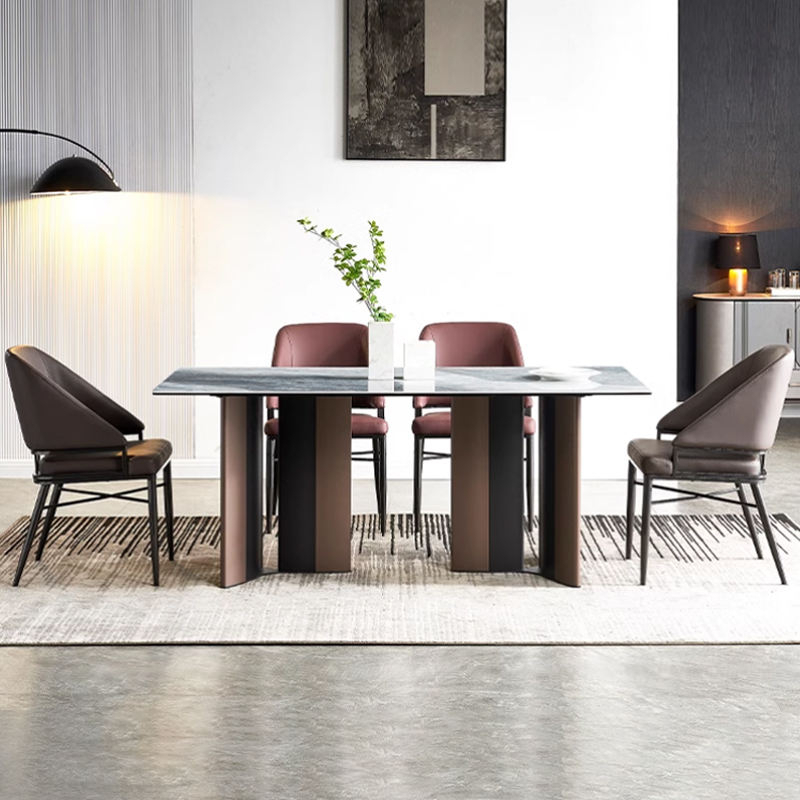 Modern Light Luxury Minimalist Rectangle Designer Dining Table For Apartment