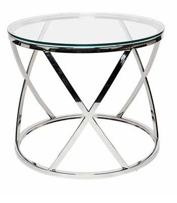 Modern Stylish Round Shatterproof Glass Table Durable Metal Base for Living Room Lounge Meeting Space