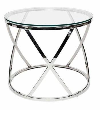 Modern Stylish Round Shatterproof Glass Table Durable Metal Base for Living Room Lounge Meeting Space