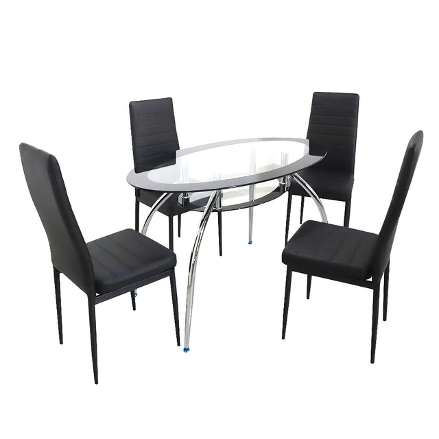 Cheap Classic 4-Seater Modern Round Wood Portable Folding Dining Table Chair Set