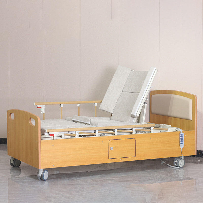 Professional Factory Wooden Adjustable Medical Bed Elderly Turning Bed Foldable Rolling Nursing Bed