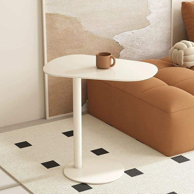 Modern Metal C-Shaped Square Side Table Corner Coffee Table for Sofa Bed