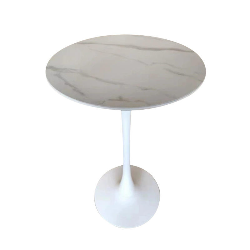 Elegant Luxury Modern White Metal Coffee Table Portable Durable for Small Dining & Living Room