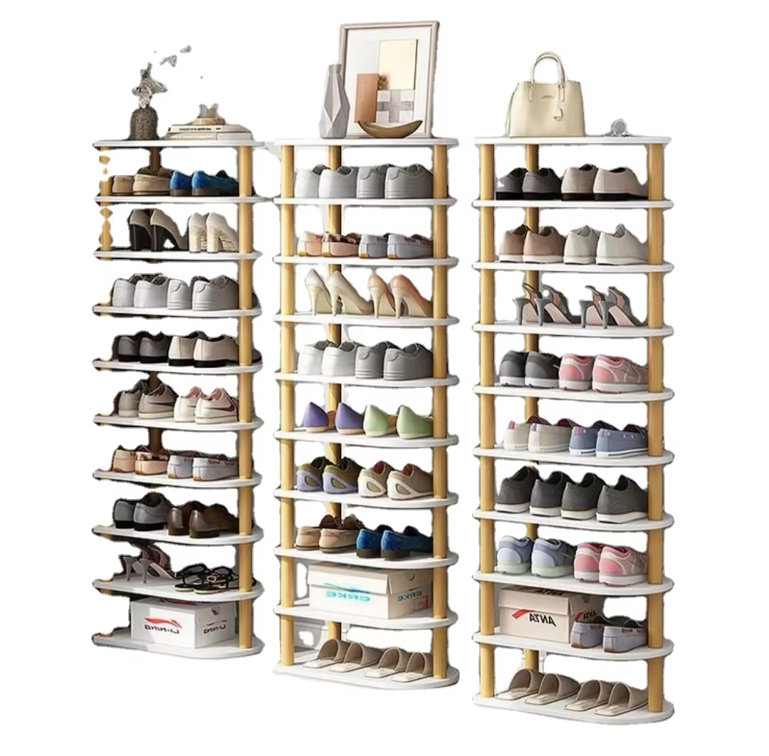 Stackable Shoe Rack Organizer Free Standing Shelf for Entry Closet Hallway