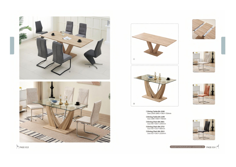 Dining table and chairs