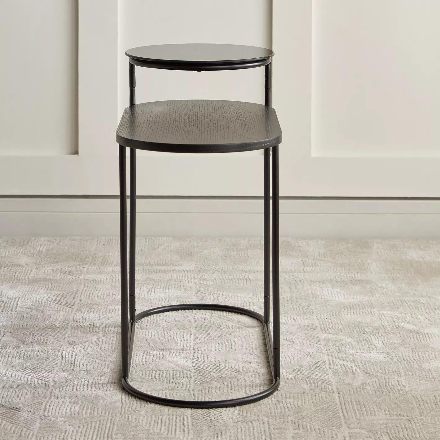 Hot Selling Modern Black Metal Frame Side Table with Luxury Black Marble Top 分享