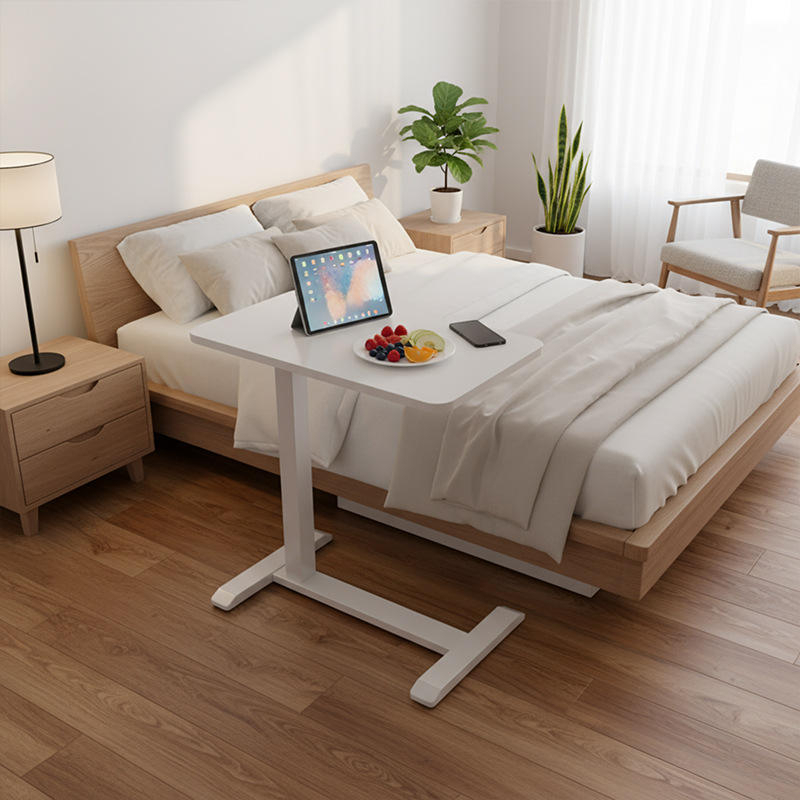 Height Adjustable Mobile Bedside Table Laptop Desk with Sturdy Steel Frame for Sofa & Bedroom
