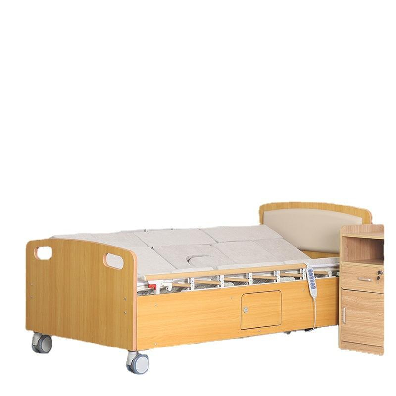 Professional Factory Wooden Adjustable Medical Bed Elderly Turning Bed Foldable Rolling Nursing Bed