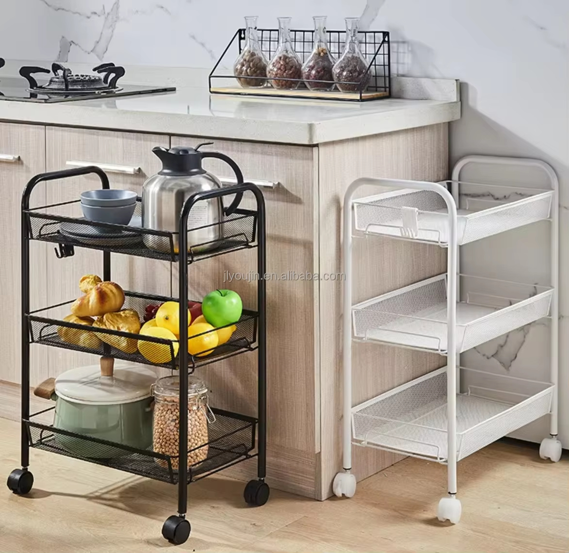 Hot Selling Multifunctional Metal Kitchen Storage Rack Affordable Mobile Organizer