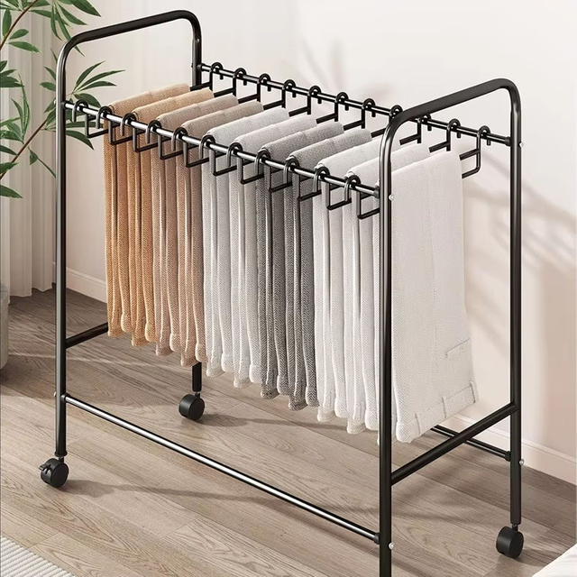 Large Capacity Mobile Iron Garment Rack Modern Simple Multi-Functional Clothes Storage 分享