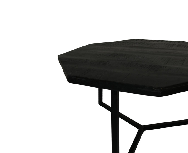 Vintage Industrial Mango Wood & Iron Coffee Table Rustic Black Finish 2-Piece Set For Home Cafe 分享