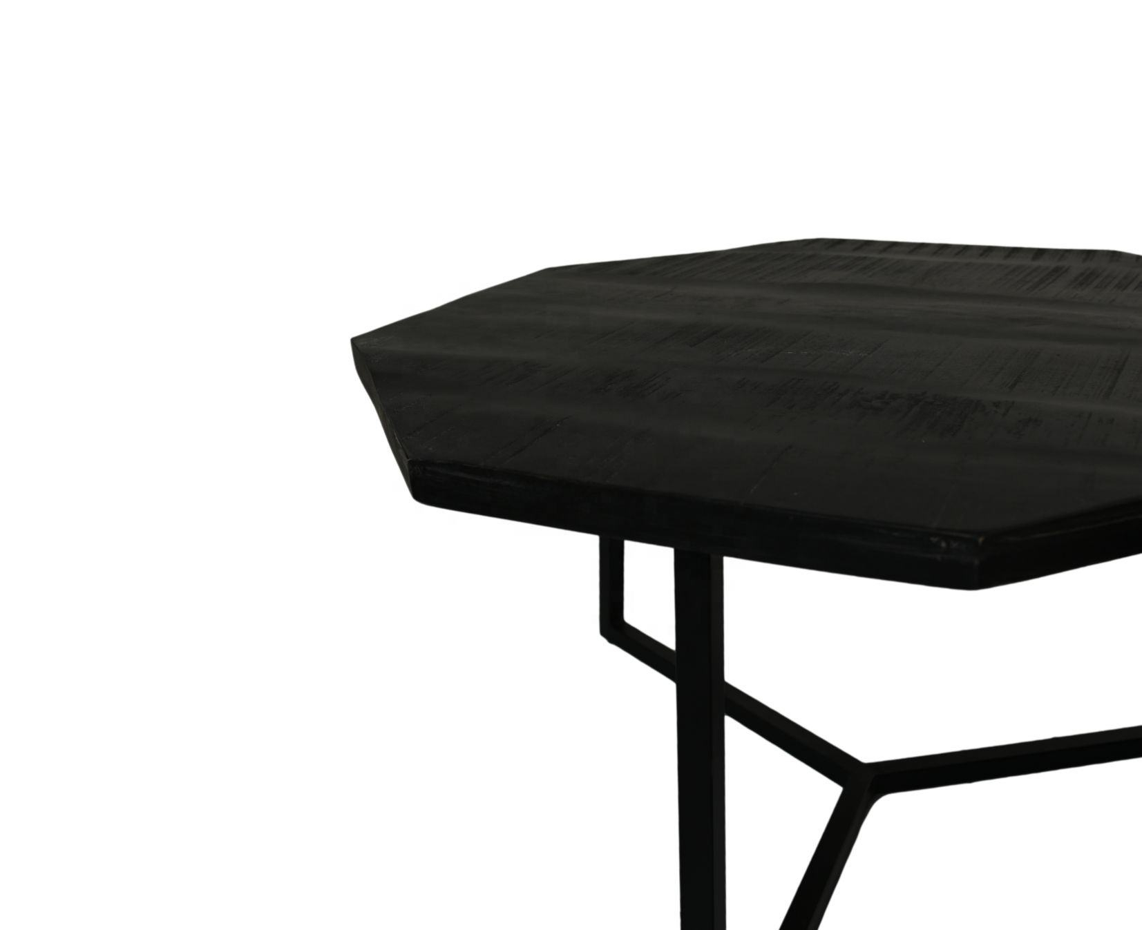 Vintage Industrial Mango Wood & Iron Coffee Table Rustic Black Finish 2-Piece Set For Home Cafe 分享