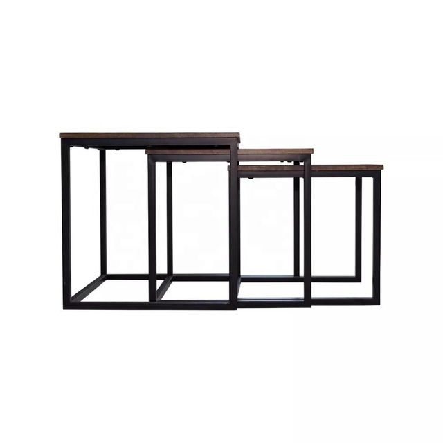 Accent Wooden Square Nesting Coffee Table MDF Vintage Coffee Table Set
