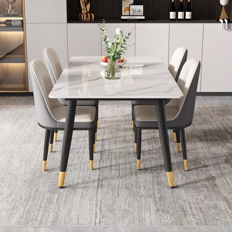 Modern Sintered Stone Dining Table Chair Set Stable Durable For Home
