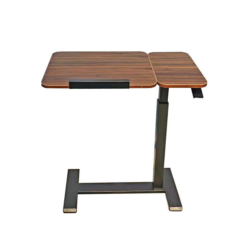 Height Adjustable Pneumatic Mobile Bedside Table with Wheels for Home Bedroom Laptop Desk