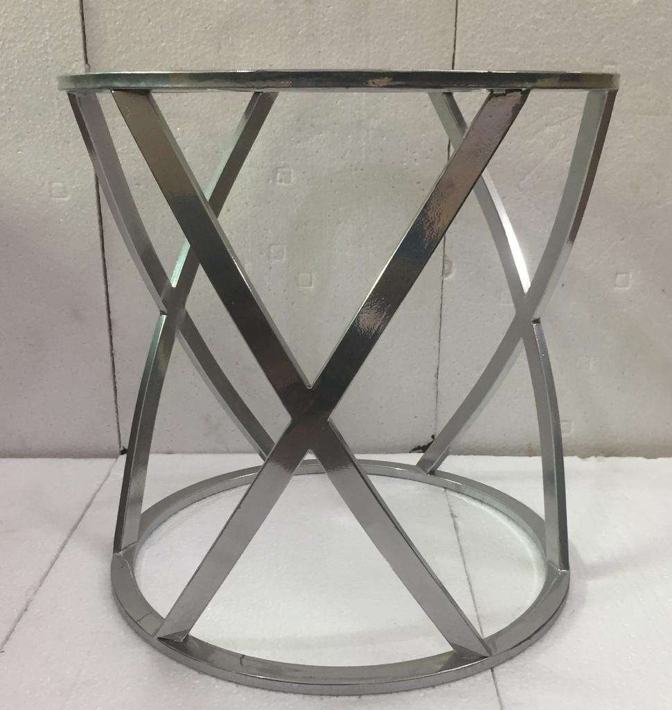 Modern Stylish Round Shatterproof Glass Table Durable Metal Base for Living Room Lounge Meeting Space