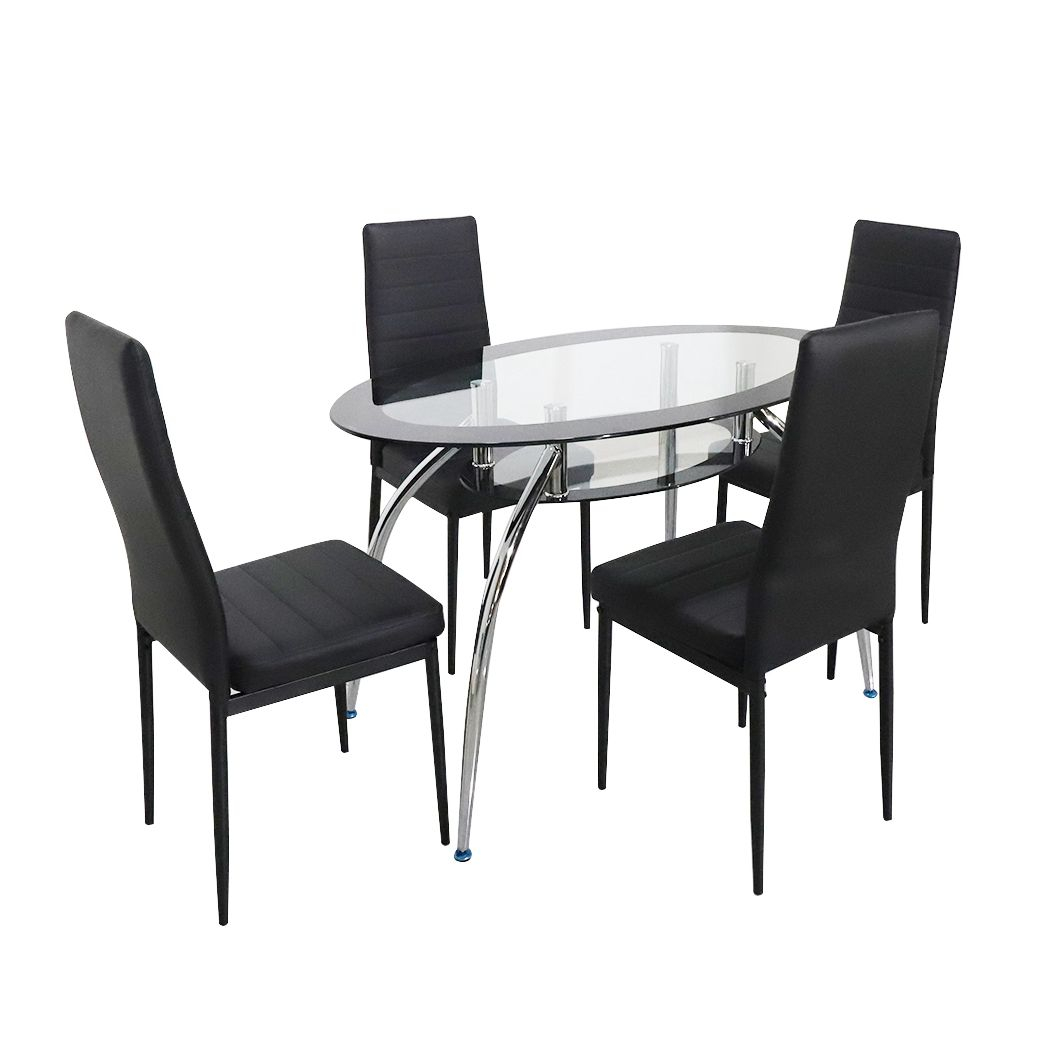 Cheap Classic 4-Seater Modern Round Wood Portable Folding Dining Table Chair Set