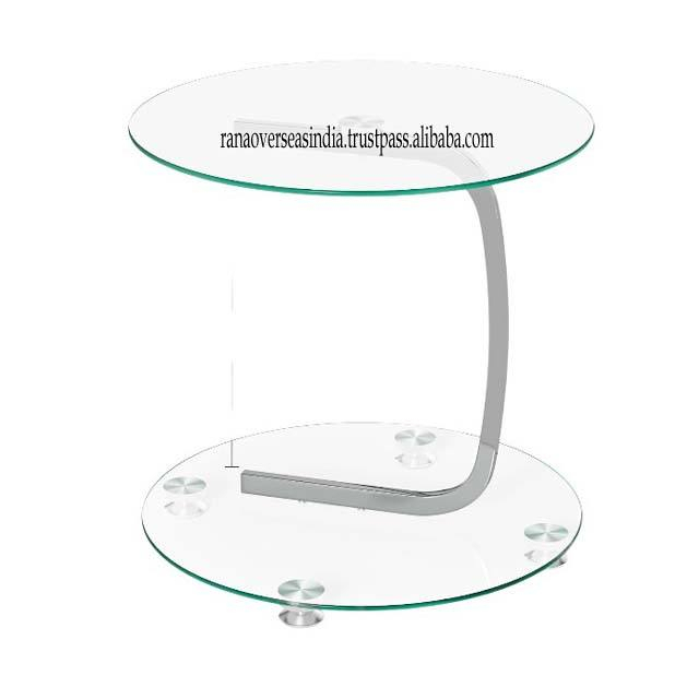 Modern Luxury Design Glass Stainless Steel Dining Table Elegant Side Table Hotel Restaurant Bedroom Office