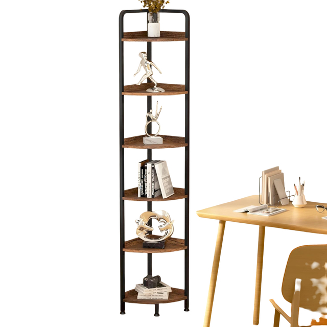 Metal 6-Tier Corner Storage Shelf Heavy Duty Boltless Rack for Garage