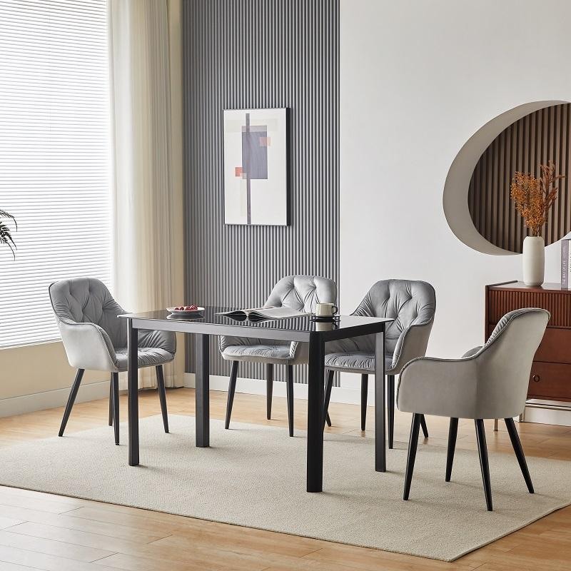 Extendable 8-Seater Dining Table Set with Upholstered Armchairs