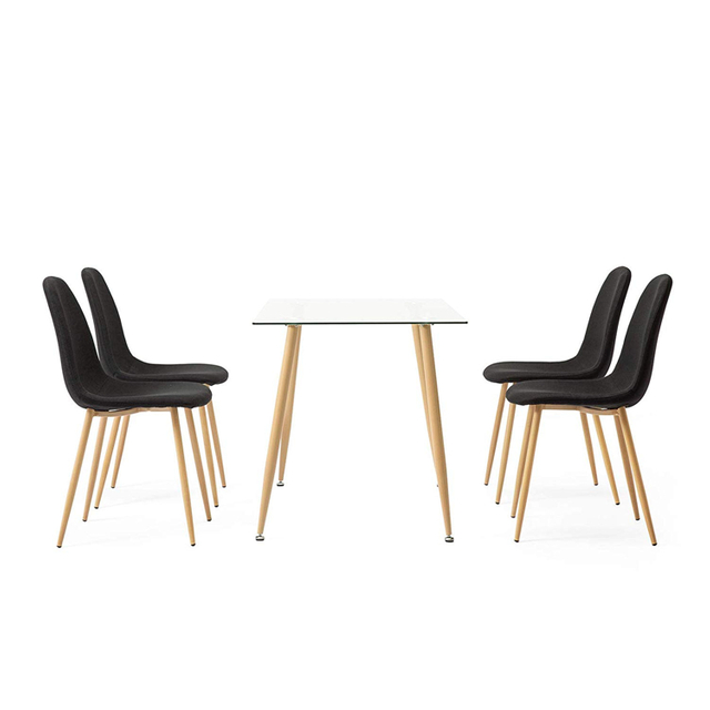 New Glass Top Dining Table with Beech Wood Legs