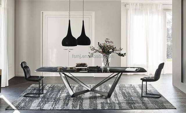 Luxury Italian Restaurant Furniture Glass Top Italian Design New Arrival