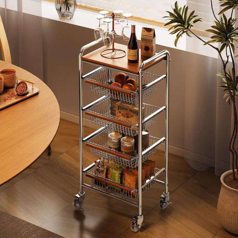 Vintage Metal 5-Tier Kitchen Storage Cart Detachable Fruit Vegetable Snack Rack 分享